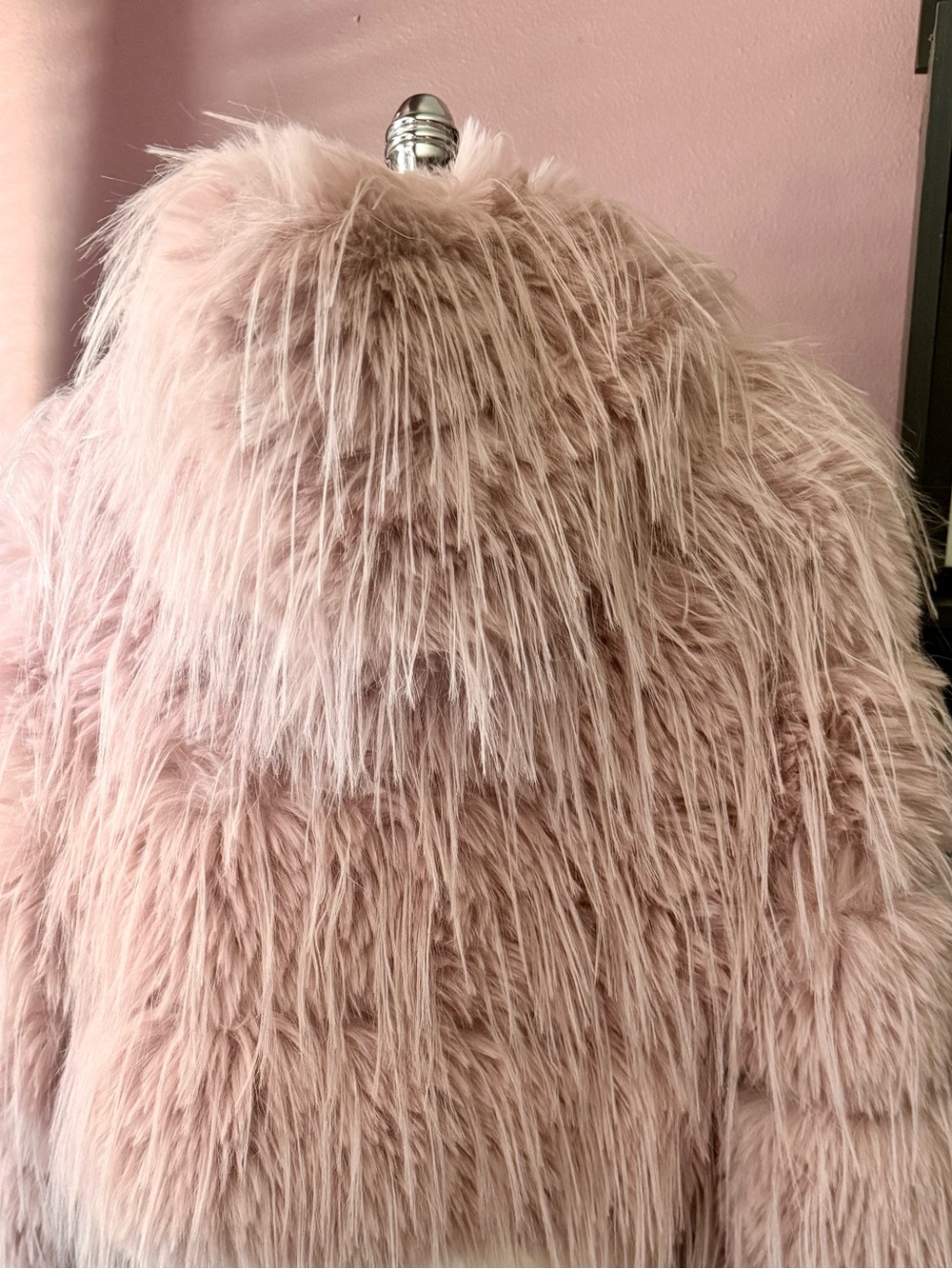 Pink Faux-Fur Bomber Jacket - Women's Cozy Statement Coat - Picture 2 of 7